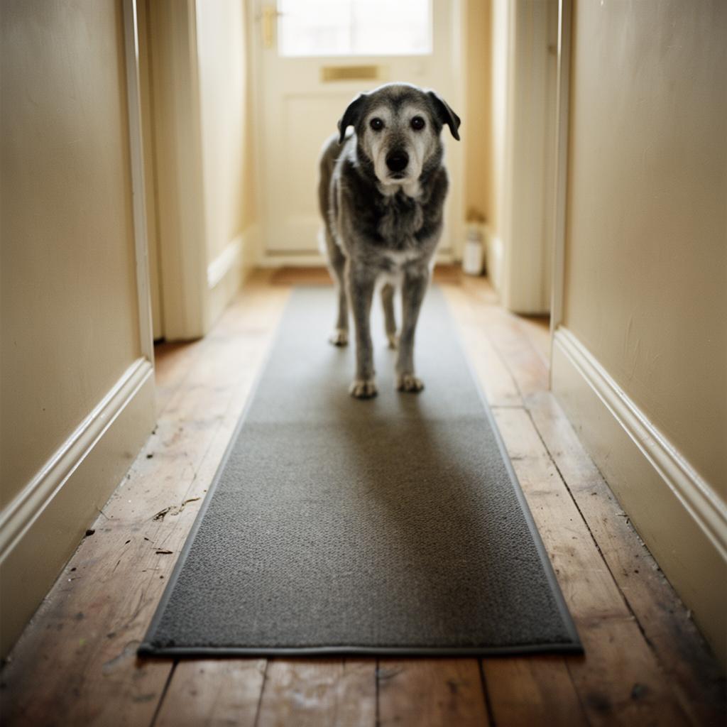 Non-slip runner rug on a wooden floor in a UK hallway
